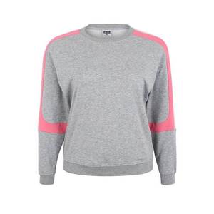 Urban Classics Curvy Mikina 'Ladies Panel Terry Crewneck' sivá / ružová / biela vyobraziť