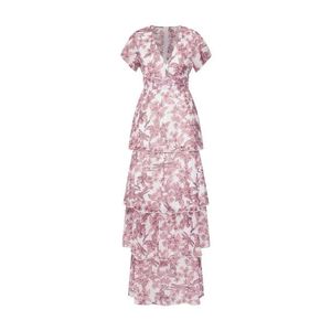Missguided Šaty 'Floral Frill Layered' rosé / biela vyobraziť