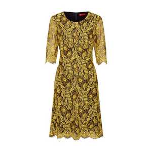 HUGO Puzdrové šaty 'Kirelia-1' žlté / čierna vyobraziť
