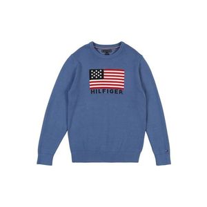 TOMMY HILFIGER Sveter 'US FLAG SWEATER' modré vyobraziť