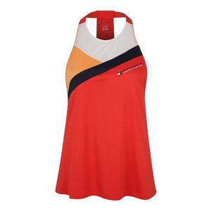 Tommy Sport Športový top 'BLOCKED HIGH NECK TA' oranžovo červená / biela vyobraziť