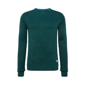 JACK & JONES Sveter 'JORPANNEL KNIT CREW NECK.' tmavozelená vyobraziť