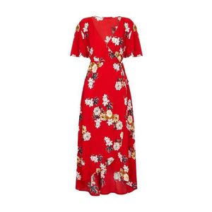 Mela London Letné šaty krémová / zmiešané farby / červené vyobraziť