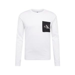 Calvin Klein Jeans Tričko 'MONOGRAM POCKET SLIM LS TEE' čierna / biela vyobraziť