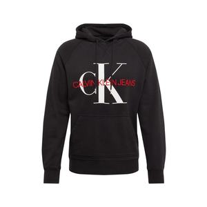 Calvin Klein Jeans Mikina 'WASHED REG MONOGRAM CN' červené / čierna / biela vyobraziť