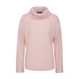 Boohoo Sveter 'Fluffy Knit Roll Neck Jumper' ružová vyobraziť