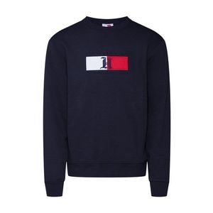 TOMMY HILFIGER Mikina 'LEWIS HAMILTON FLAG LOGO FLEECE CREW NECK' čierna vyobraziť