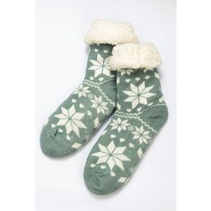 Ponožky zimné, snehové vločky tyrkysová 35-42 vyobraziť