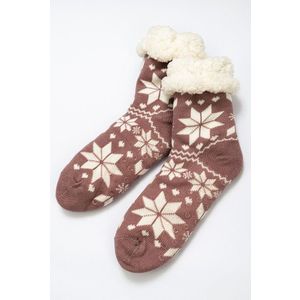 Ponožky zimné, snehové vločky fialová 35-42 vyobraziť