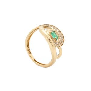 Zlatý prsteň SMERALDO so smaragdom vyobraziť