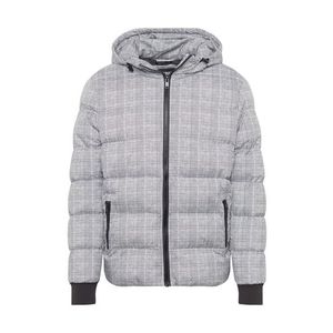 Urban Classics Zimná bunda 'Hooded Check Puffer Jacket' čierna / biela vyobraziť