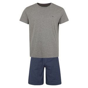 Tommy Hilfiger Underwear Krátke pyžamo 'CN SS SHORT SET CHECK' tmavomodrá / sivá vyobraziť