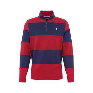 IZOD Sveter 'COLORBLOCK STRIPE 1/4 ZIP FLEECE' tmavomodrá / červené vyobraziť