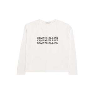 Calvin Klein Jeans Tričko 'TRIPLE LOGO LS T-SHI' biela vyobraziť