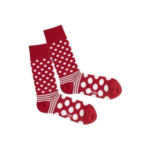 DillySocks Ponožky 'Dot Stripe Fire' červené / biela vyobraziť