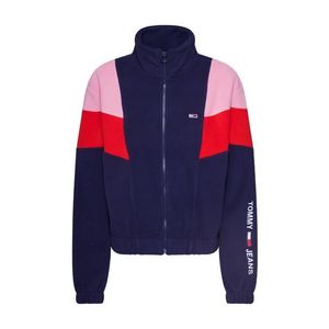Tommy Jeans Tepláková bunda 'COLORBLOCK POLAR ZIP DE' námornícka modrá / ružová / červené vyobraziť