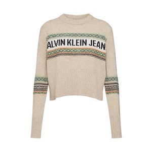 Calvin Klein Jeans Sveter 'REVERSE FAIRISLE SWEATER' béžová vyobraziť