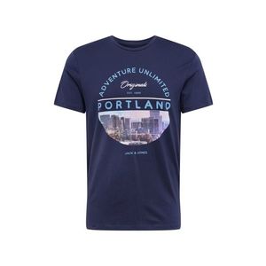 JACK & JONES Tričko 'COOL CITY' námornícka modrá / zmiešané farby vyobraziť