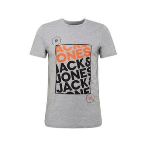 JACK & JONES Tričko 'BOOSTER' sivá / oranžová / čierna vyobraziť