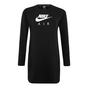 Nike Sportswear Mikina 'W NSW AIR CREW DRS BB FLC PLUS' čierna / biela vyobraziť
