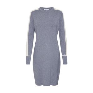 Calvin Klein Šaty 'LS KNITTED SWEATER DRESS' sivá vyobraziť