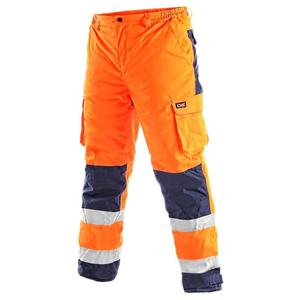 Canis Zimné pracovné reflexné nohavice CARDIFF - Oranžová | S vyobraziť