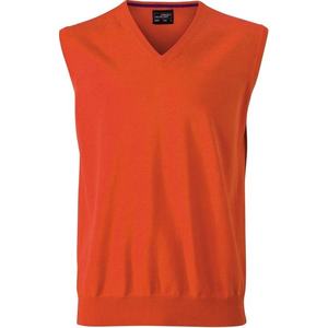 James & Nicholson Pánsky sveter bez rukávov JN657 - Tmavě oranžová | M vyobraziť