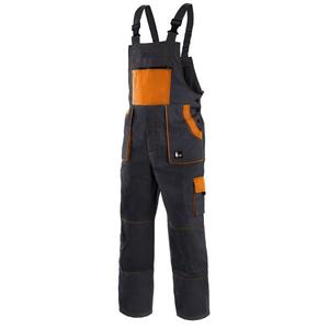 Canis Pracovné nohavice s náprsenkou CXS LUXY ROBIN - Černá / oranžová | 50 vyobraziť