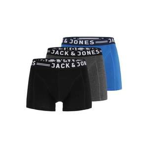 JACK & JONES Boxerky 'Basic' čierna / modré / čierna melírovaná vyobraziť