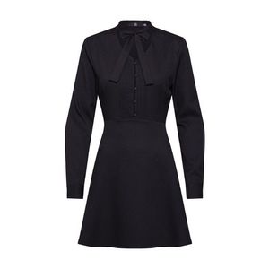 Missguided Šaty 'Tie Neck Button Front Dress Black' čierna vyobraziť
