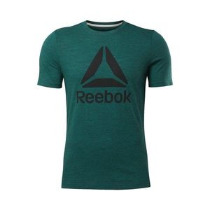 REEBOK Funkčné tričko petrolejová / čierna vyobraziť