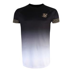 SikSilk Tričko 'siksilk s/s fade tech tee' čierna / biela vyobraziť