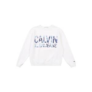 Calvin Klein Jeans Mikina 'FLORAL LOGO OVERSIZE' biela vyobraziť