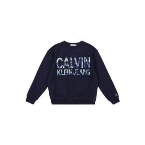 Calvin Klein Jeans Mikina 'FLORAL LOGO OVERSIZE' námornícka modrá vyobraziť
