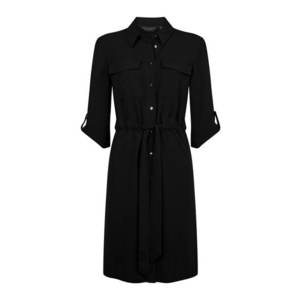 Dorothy Perkins Košeľové šaty 'BLACK DRAWSTRING SHIRT DRESS' čierna vyobraziť