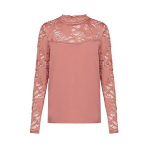 VILA Blúzka 'VISTASIA L/S SOLID LACE TOP-EV' béžová vyobraziť