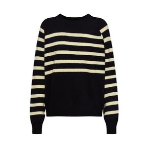 NA-KD Mikina 'striped knitted sweater' pastelovo žltá / čierna vyobraziť