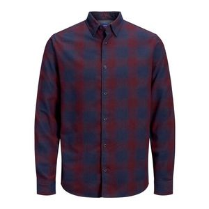 JACK & JONES Košeľa námornícka modrá / rubínová vyobraziť