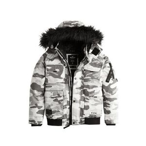 HOLLISTER Zimná bunda 'XM19' svetlosivá / biela vyobraziť