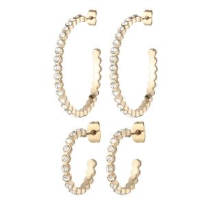 PIECES Sada šperkov 'PCJAMIE 2-PACK HOOP EARRINGS KEY' zlatá vyobraziť