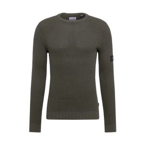 JACK & JONES Sveter 'JCOCUSTER KNIT CREW NECK' tmavozelená vyobraziť