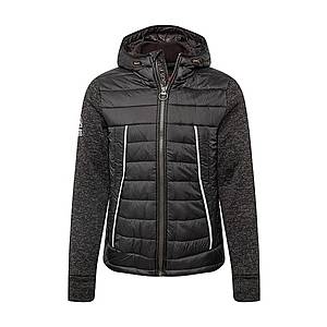 Superdry Prechodná bunda 'Storm Flash Hybrid' čierna / čierna melírovaná / biela vyobraziť