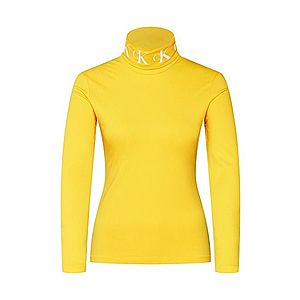 Calvin Klein Jeans Tričko 'MONOGRAM TAPE ROLL NECK LS TEE' žlté vyobraziť