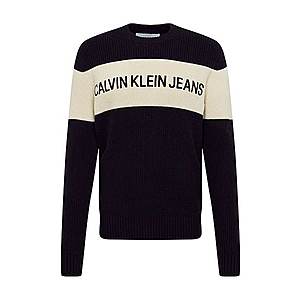 Calvin Klein Jeans Sveter čierna / biela vyobraziť