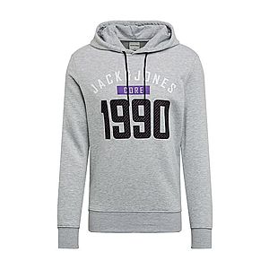 JACK & JONES Mikina svetlosivá / fialová / čierna / biela vyobraziť