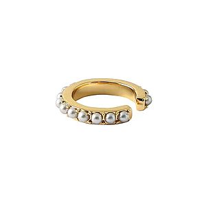 Orelia Náušnice 'Mini Pearl Single Ear Cuff' zlatá / perlovo biela vyobraziť