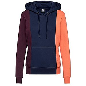 Urban Classics Mikina 'Tripple Hoody' námornícka modrá / vínovo červená / oranžovo červená vyobraziť