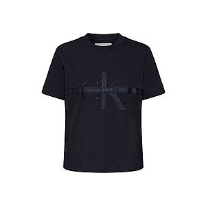 Calvin Klein Jeans Tričko 'TAPING THROUGH MONOGRAM TEE' čierna vyobraziť