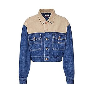 Tommy Jeans Prechodná bunda 'Cropped Trucker Jacket' béžová / modré vyobraziť