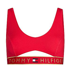 TOMMY HILFIGER - Cut out červená podprsenka so zlatým logom-L vyobraziť